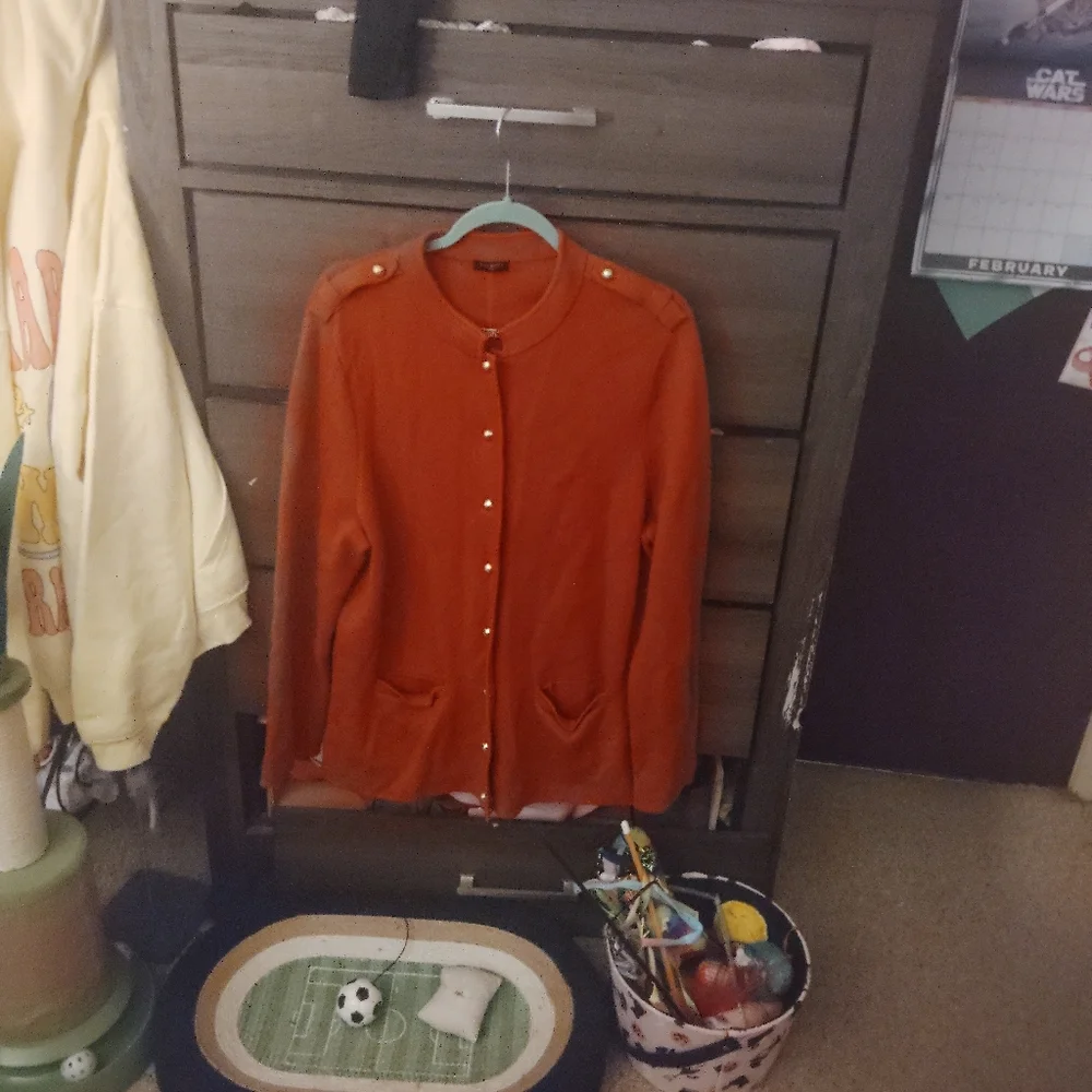 TALBOTS Merino Blend Military Sweater Jacket - 1XL